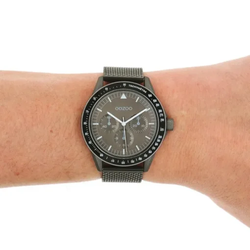 Oozoo Herren Armbanduhr Timepieces Analog Metall Mesh schwarz UOC11114