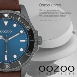 Oozoo Herren Armbanduhr Timepieces Analog Leder braun UOC11116
