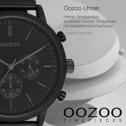 Oozoo Herren Armbanduhr Timepieces Analog Metall schwarz UOC11204