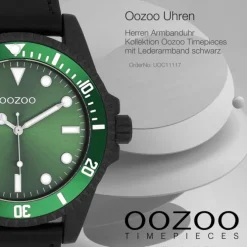 Oozoo Herren Armbanduhr Timepieces Analog Leder schwarz UOC11117
