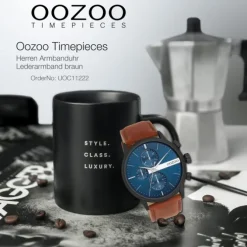 Oozoo Herren Armbanduhr Timepieces Analog Leder braun UOC11222