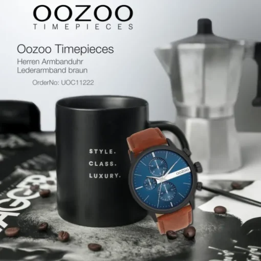 Oozoo Herren Armbanduhr Timepieces Analog Leder braun UOC11222