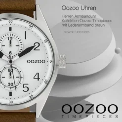 Oozoo Herren Armbanduhr Timepieces Analog Leder braun UOC10025