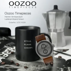 Oozoo Herren Armbanduhr Timepieces Analog Leder braun UOC10028