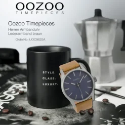 Oozoo Herren Armbanduhr Timepieces Analog Leder braun UOC9625A