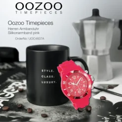Oozoo Herren Armbanduhr Timepieces Analog Silikon pink UOC4837A