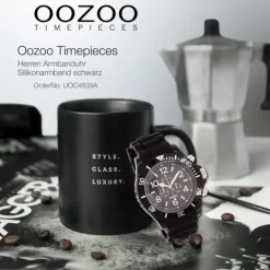 Oozoo Herren Armbanduhr Timepieces Analog Silikon schwarz UOC4839A