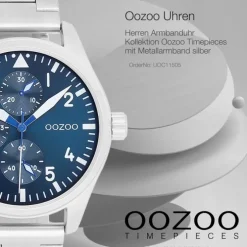 Oozoo Herren Armbanduhr Timepieces Analog Metallband silber UOC11505