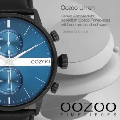 Oozoo Herren Armbanduhr Timepieces Analog Lederband schwarz UOC11510