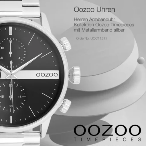 Oozoo Herren Armbanduhr Timepieces Analog Metallband silber UOC11511