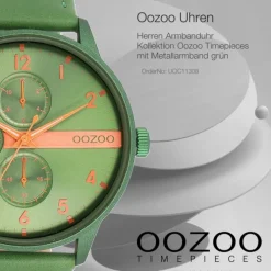 Oozoo Herren Armbanduhr Timepieces Analog Metall grün UOC11308