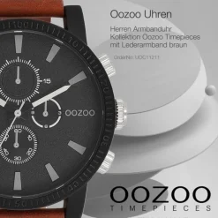 Oozoo Herren Armbanduhr Timepieces Analog Leder braun UOC11211