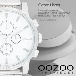 Oozoo Herren Armbanduhr Timepieces Analog Metall silber UOC11213