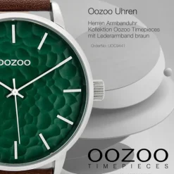 Oozoo Herren Armbanduhr Timepieces C9441 Quarzwerk Leder braun UOC9441