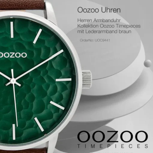 Oozoo Herren Armbanduhr Timepieces C9441 Quarzwerk Leder braun UOC9441