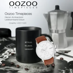 Oozoo Herren Armbanduhr Timepieces Analog Leder braun UOC11220