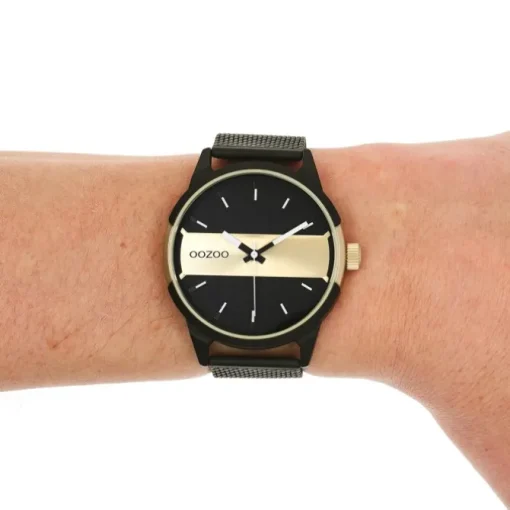 Oozoo Herren Armbanduhr Timepieces Analog Metall Mesh schwarz UOC11108