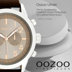 Oozoo Herren Armbanduhr Timepieces C6885 Quarzwerk Leder braun UOC6885