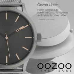 Oozoo Herren Armbanduhr Timepieces C10056 Quarz Stahl silber UOC10056