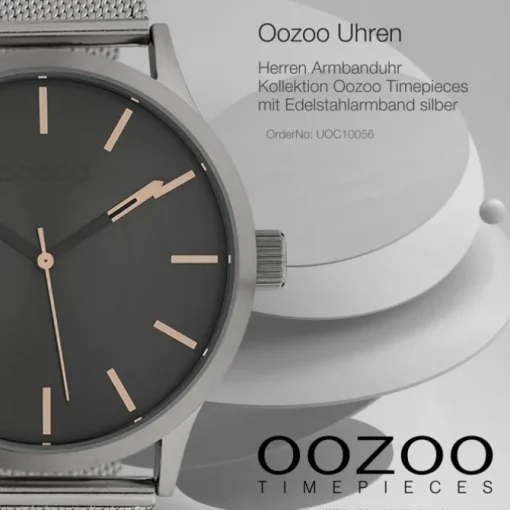 Oozoo Herren Armbanduhr Timepieces C10056 Quarz Stahl silber UOC10056