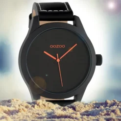 Oozoo Herren Armbanduhr Timepieces C1069 Analog Leder schwarz UOC1069