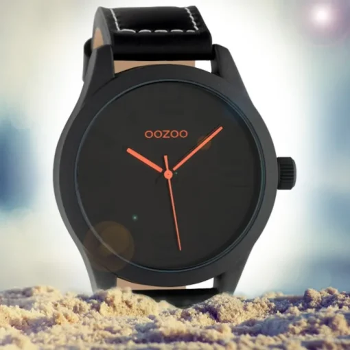 Oozoo Herren Armbanduhr Timepieces C1069 Analog Leder schwarz UOC1069