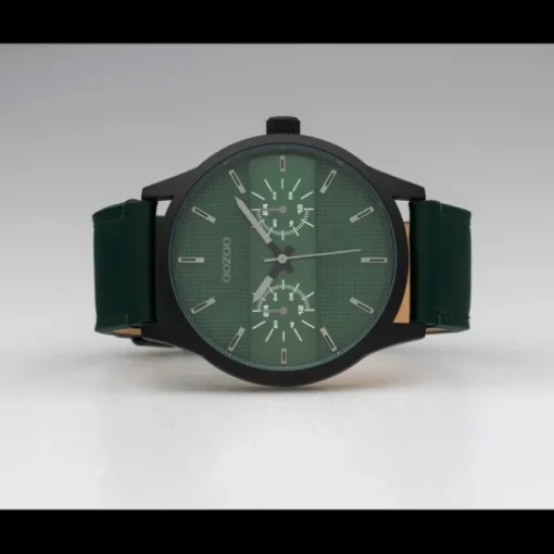 Oozoo Herren Armbanduhr Timepieces C10537 Analog Leder grün UOC10537