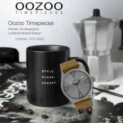 Oozoo Herren Armbanduhr Timepieces Analog Leder braun UOC10022