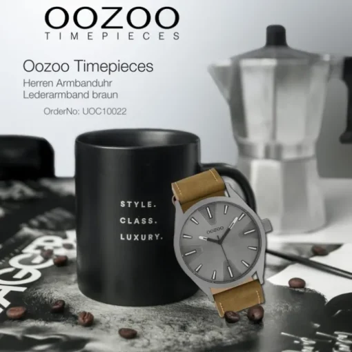 Oozoo Herren Armbanduhr Timepieces Analog Leder braun UOC10022