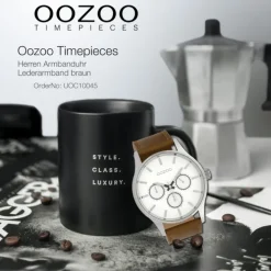 Oozoo Herren Armbanduhr Timepieces Analog Leder braun UOC10045