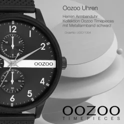 Oozoo Herren Armbanduhr Timepieces Analog Metall schwarz UOC11304