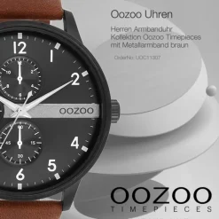 Oozoo Herren Armbanduhr Timepieces Analog Metall braun UOC11307