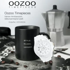 Oozoo Herren Armbanduhr Timepieces Analog Silikon weiß UOC4820A