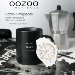 Oozoo Herren Armbanduhr Timepieces Analog Silikon weiß UOC4821A