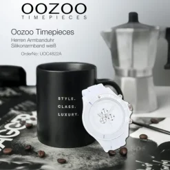 Oozoo Herren Armbanduhr Timepieces Analog Silikon weiß UOC4822A