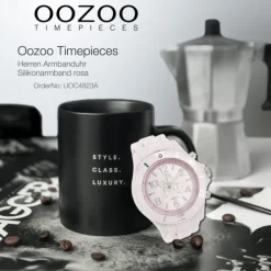 Oozoo Herren Armbanduhr Timepieces Analog Silikon rosa UOC4823A