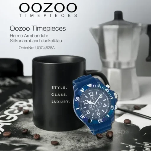 Oozoo Herren Armbanduhr Timepieces Analog Silikon dunkelblau UOC4828A