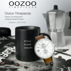 Oozoo Herren Armbanduhr Timepieces Analog Leder braun UOC7076A