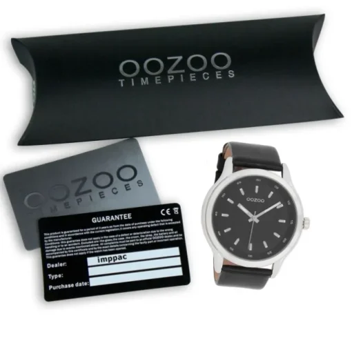 Oozoo Herren Armbanduhr Timepieces Analog Leder schwarz UOC7434A