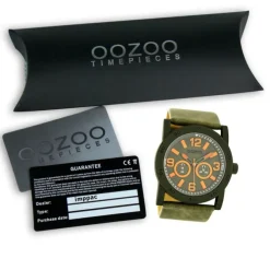 Oozoo Herren Armbanduhr Timepieces Analog Leder grün UOC8307A