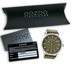 Oozoo Herren Armbanduhr Timepieces Analog Leder grau UOC9010A