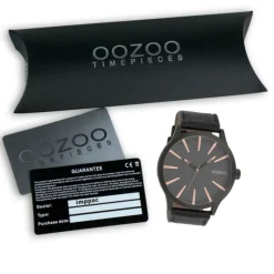 Oozoo Herren Armbanduhr Timepieces Analog Leder schwarz UOC9043A