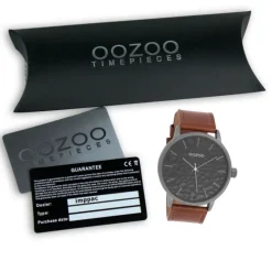 Oozoo Herren Armbanduhr Timepieces Analog Leder braun UOC9443A