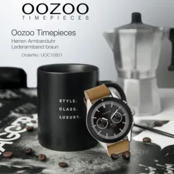 Oozoo Herren Armbanduhr Timepieces C10801 Analog Leder braun UOC10801