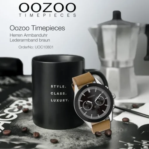 Oozoo Herren Armbanduhr Timepieces C10801 Analog Leder braun UOC10801