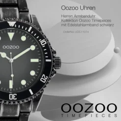 Oozoo Herren Armbanduhr Timepieces C11014 Analog Edelstahl schwarz UOC11014