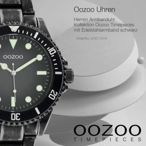 Oozoo Herren Armbanduhr Timepieces C11014 Analog Edelstahl schwarz UOC11014
