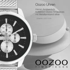 Oozoo Herren Armbanduhr Timepieces C11016 Analog Metall Mesh silber UOC11016