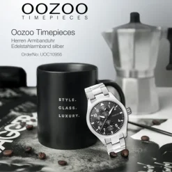 Oozoo Herren Armbanduhr Timepieces C10956 Analog Edelstahl silber UOC10956