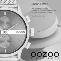 Oozoo Herren Armbanduhr Timepieces Analog Metall Mesh silber UOC11101
